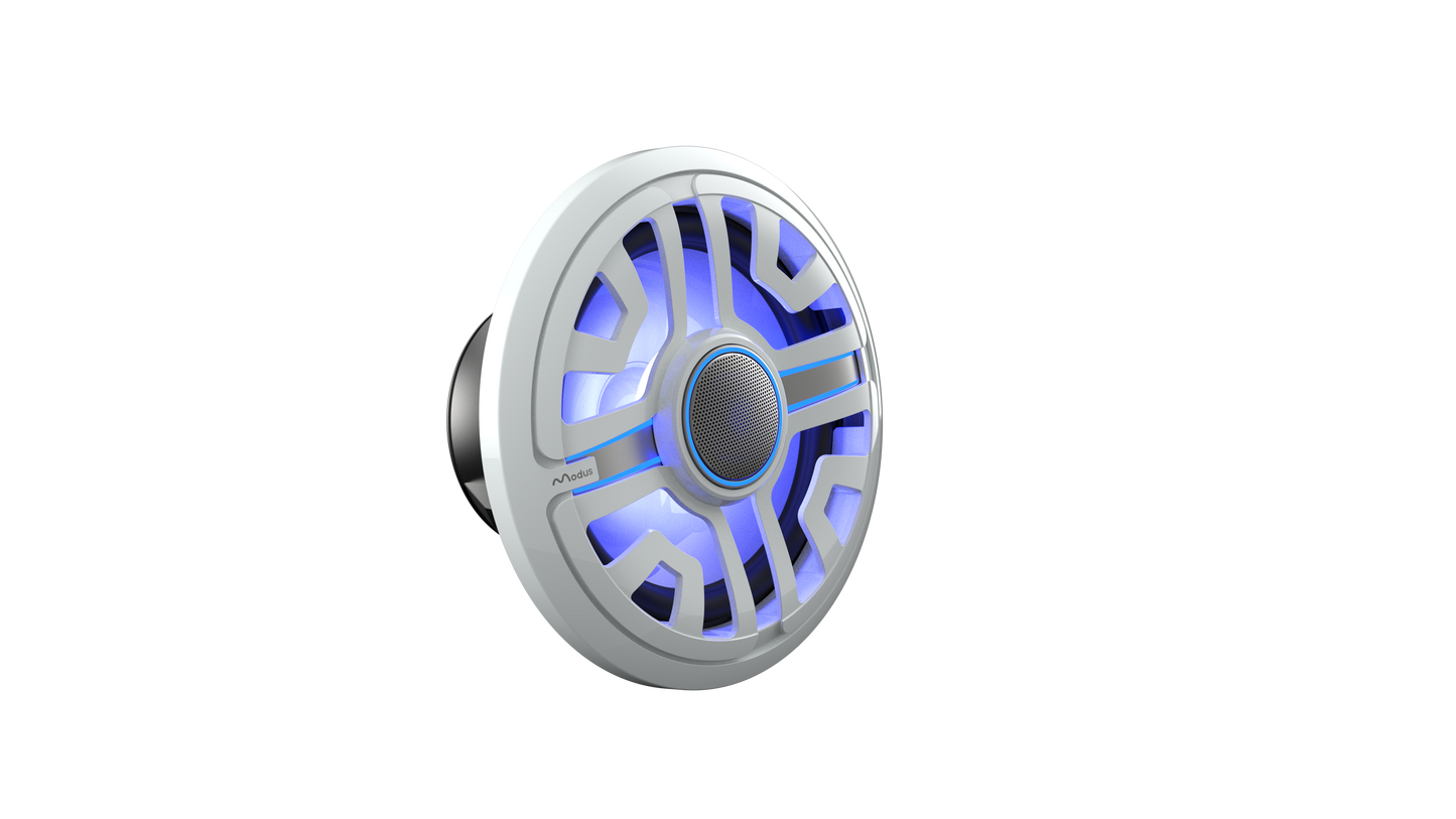 Modus MZS-7.7MSP White Blue LEDs Front Perspective 3.png