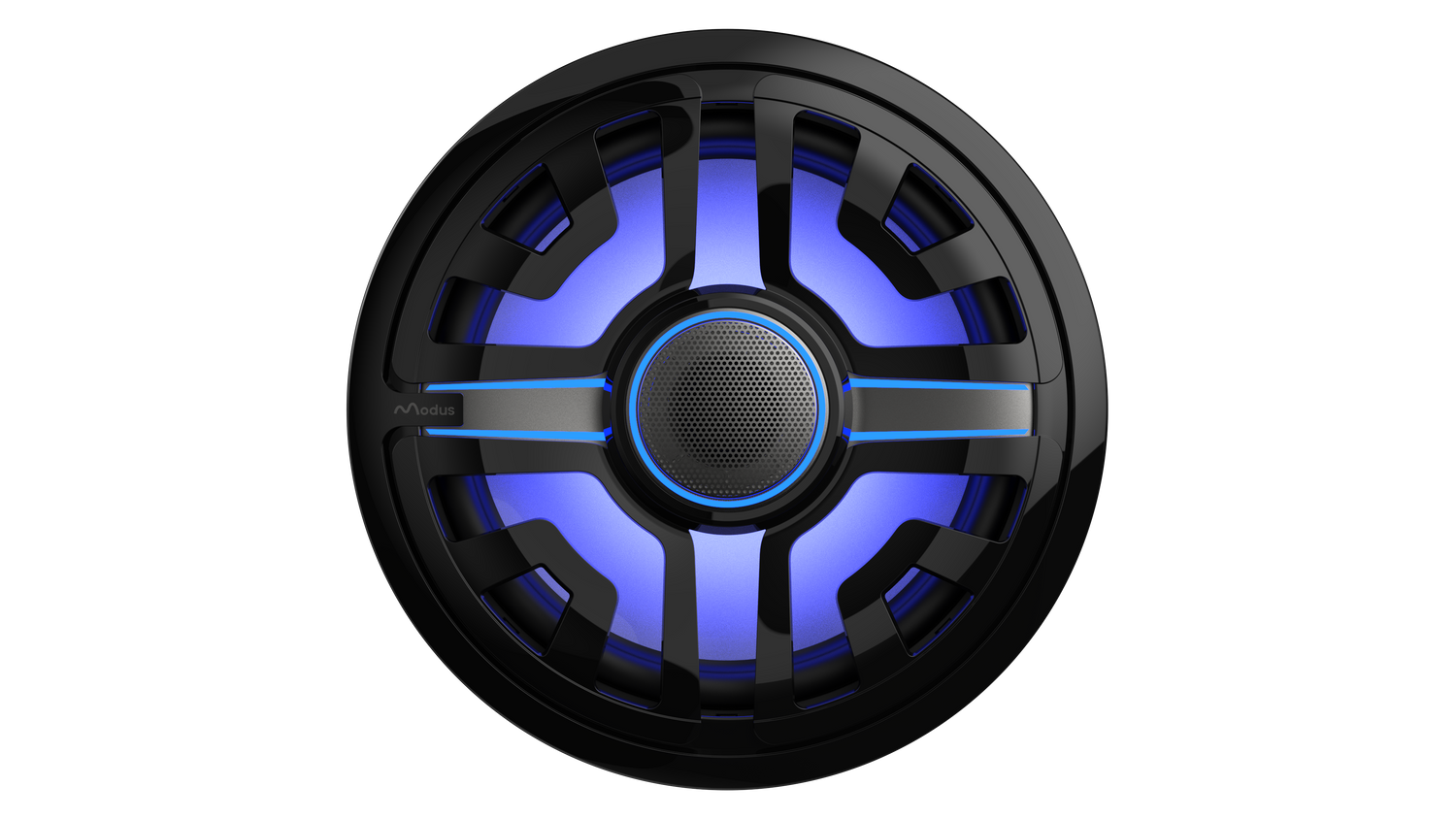 Modus MZS-8.8MSP Black   Blue LEDs Front Orthographic.png