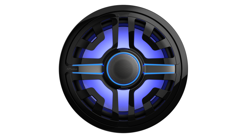 Modus MZS-8.8MSP Black   Blue LEDs Front Orthographic.png
